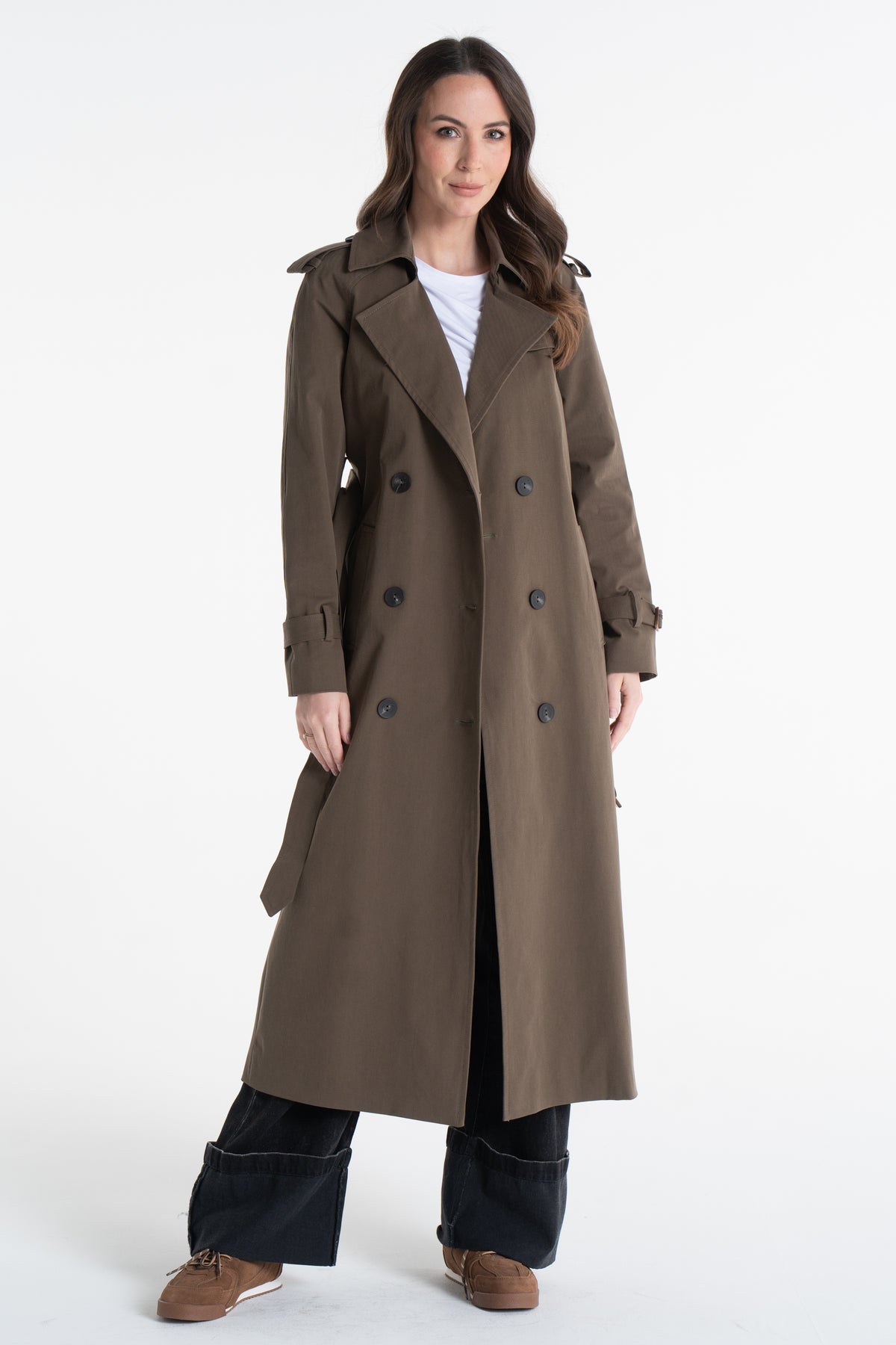 Trencz ADRIANNA maxi oliwkowy