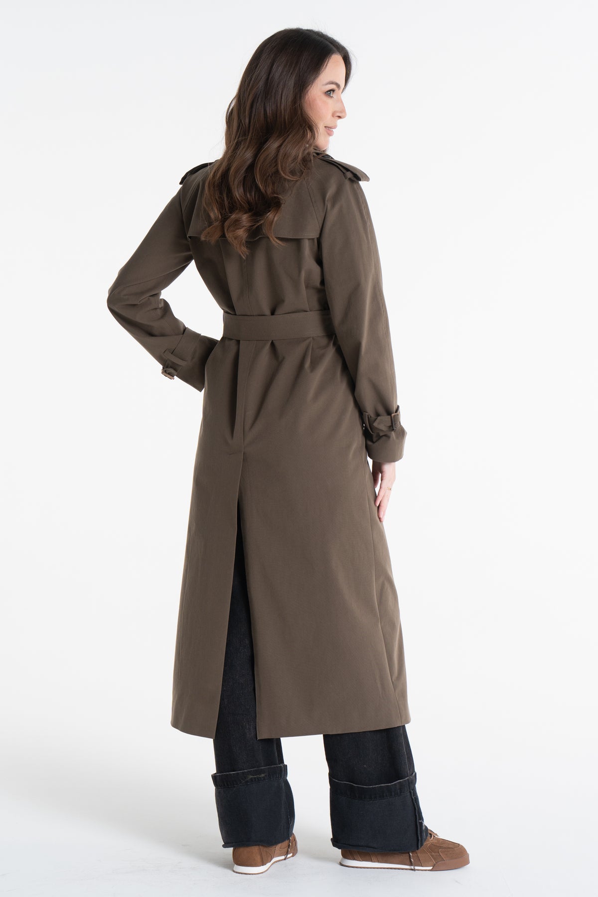 Trencz ADRIANNA maxi oliwkowy