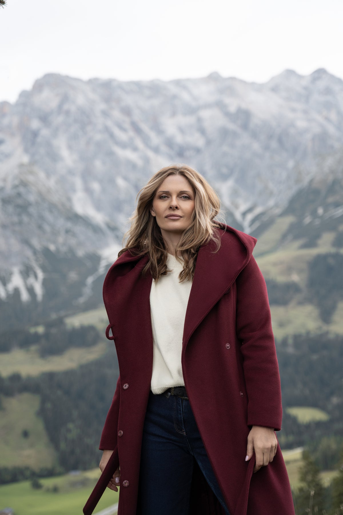 Płaszcz NOELIA maxi bordowy
