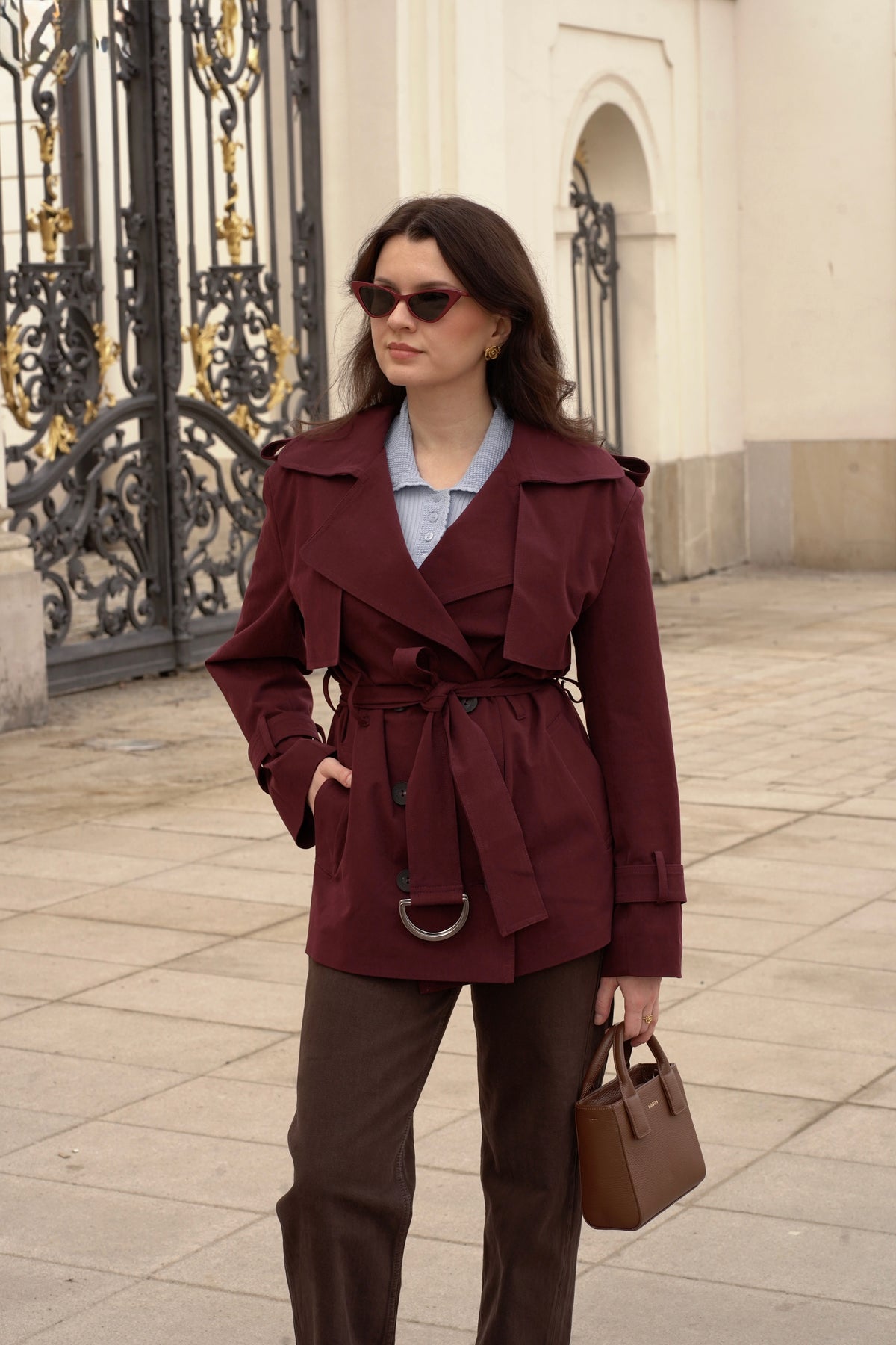 Trencz DINA bordowy